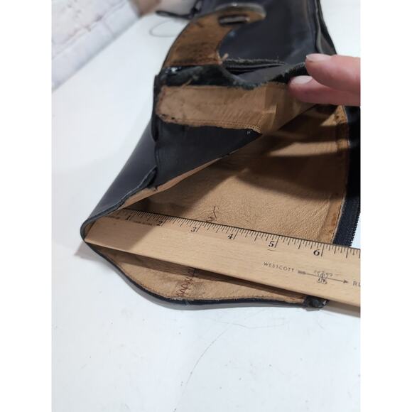 Tall Riding Boots Women's 6.5 Field Black Leather Back Zip Equestrian Front Lace - Picture 16 of 16